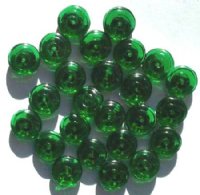 25 13mm Kelly Green Glass Cinnamon Bun Beads